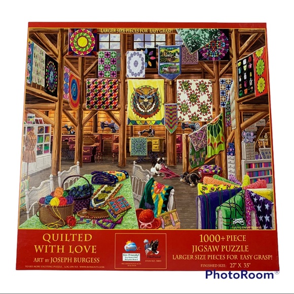 Quilted With Love Joseph Burgess Larger Piece 1000+ pieces Puzzle Quilts Country - Picture 1 of 5